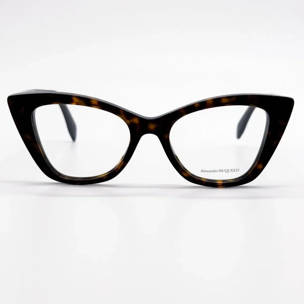 NEW ALEXANDER MCQUEEN EYEGLASSES AM0305O 002 CAT EYE HAVANA WOMEN EYEWEAR